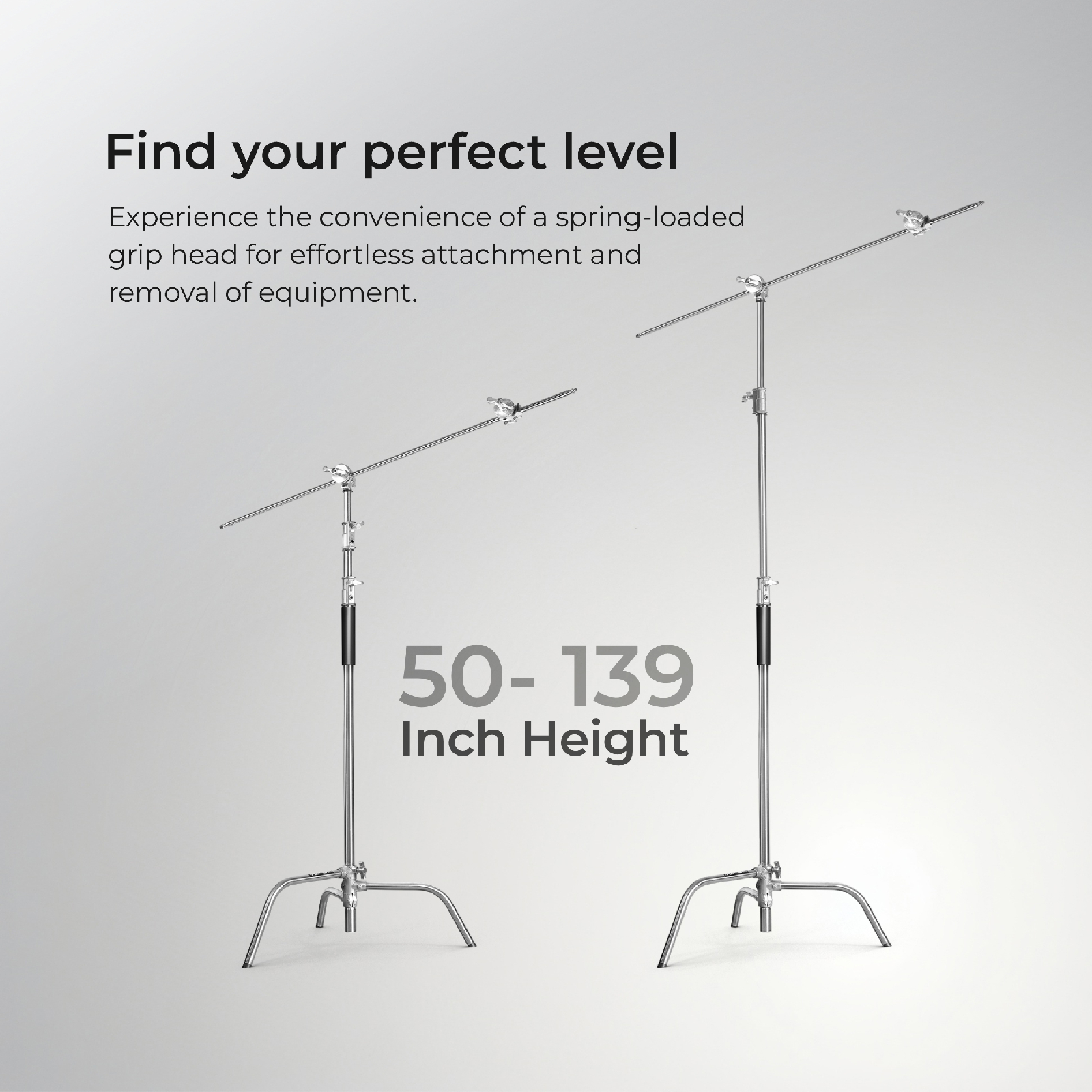 Digitek Heavy Duty Light Stand C-Stand - Max. 10 Feet/3 Meters Adjustable with 3.5 Feet Holding Arm and Grip Head for Studio Video Reflector, Monolight and Other Photographic Equipment (Black) - Digitek