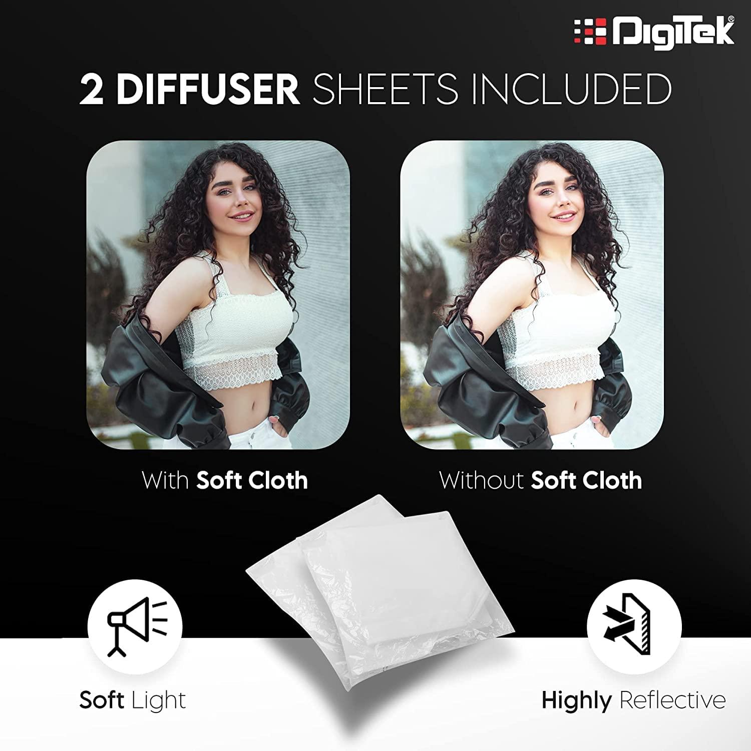 Digitek (DSB-90 Bowens) 90CM Octagon Soft Box with Bowens Mount Lightweight & Portable, Comes with Diffuser Sheets & Carrying Case (DSB-90 Bowens) - Digitek