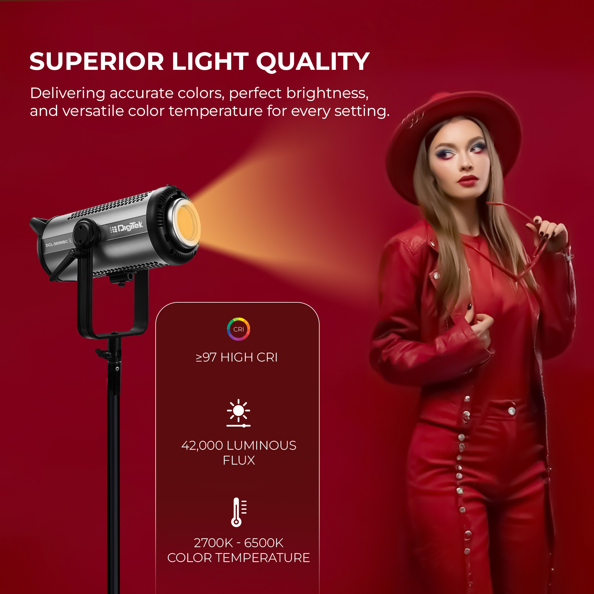 Digitek (DCL-500 WBC Combo) 460W Bi Color Continuous LED Video Light