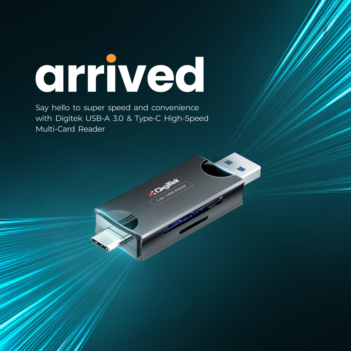 Digitek (DCR-007) USB-A 3.0 & Type C Multi-Card Reader