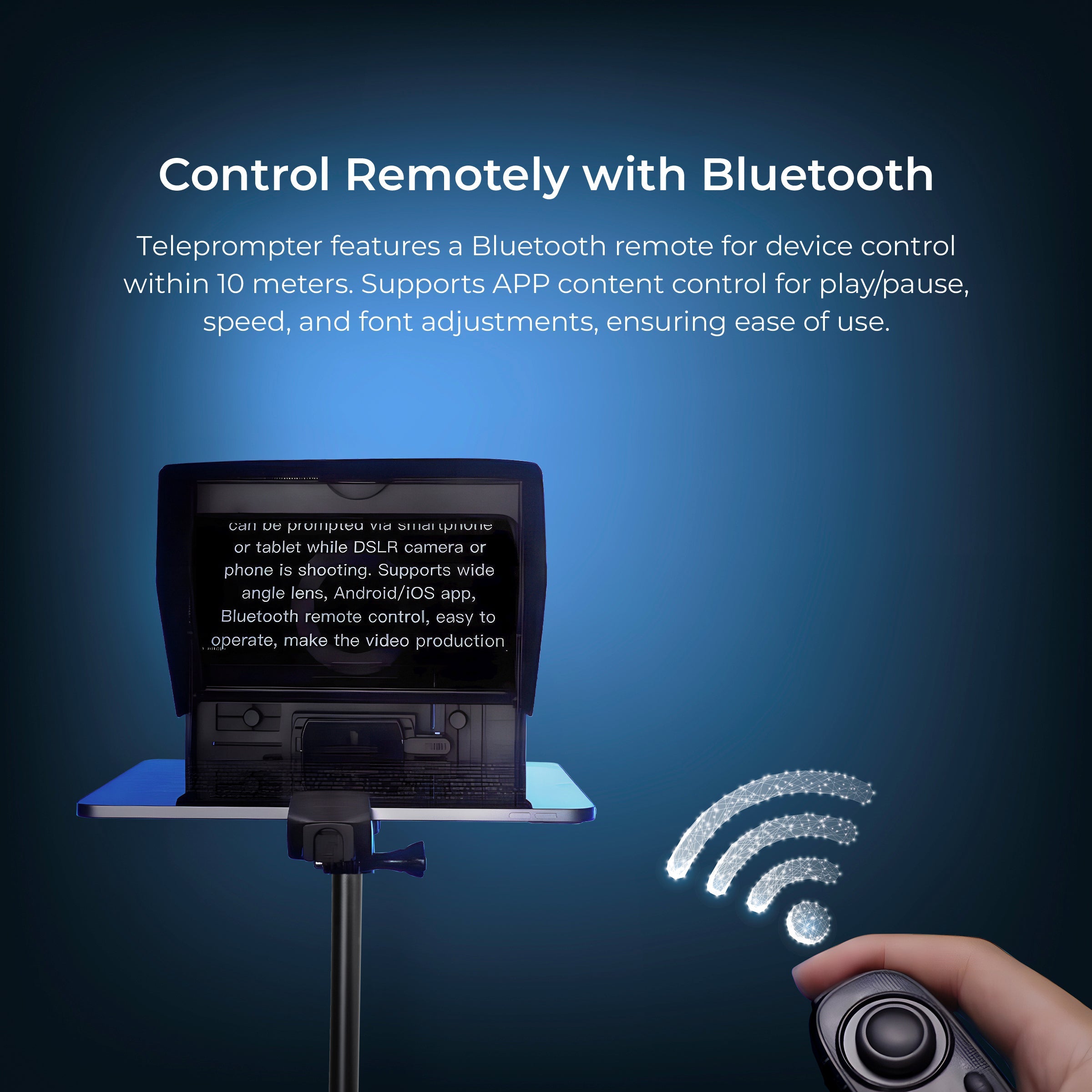 Digitek (DTP 010) 10â€ Digitek Teleprompter for Smartphone & DSLR Supports w/Remote Control, APP Compatible with iOS & Android System for Video Creator - Digitek