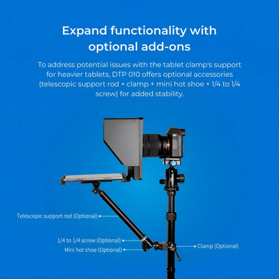 Digitek (DTP 010) 10â€ Digitek Teleprompter for Smartphone & DSLR Supports w/Remote Control, APP Compatible with iOS & Android System for Video Creator - Digitek