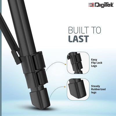 Digitek (DTR 480LW) (57 Inch) Portable Lightweight Aluminium Tripod For DSLR Cameras & Mobile With Carry Bag - Digitek