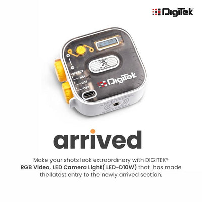 Digitek (LED-D10W) RGB Video, LED Camera Light 360Â° Full Color Portable Photography Lighting with 3 Cold Shoe, 2000mAh Rechargeable CRI 95+ 2500-9000K Dimmable Panel Lamp Support Magnetic Attraction. - Digitek