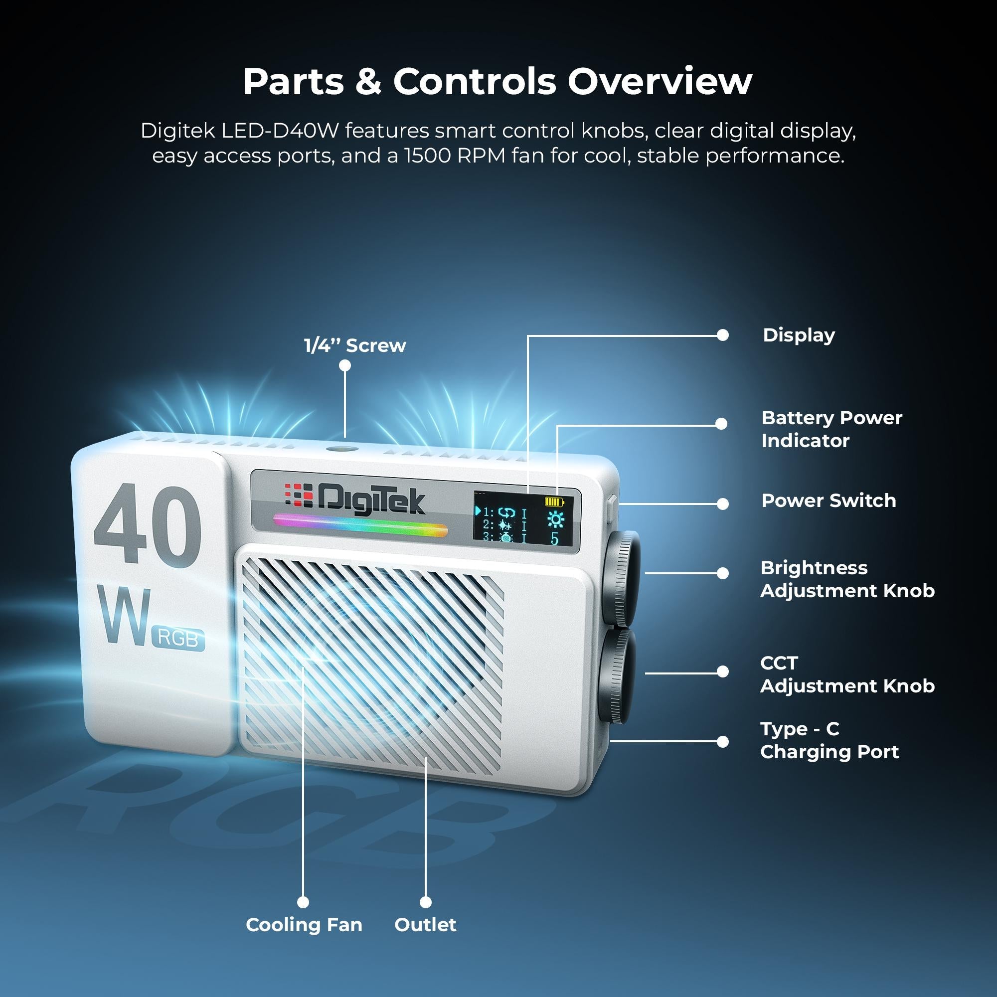 Digitek LED-D40W RGB LED Video Light